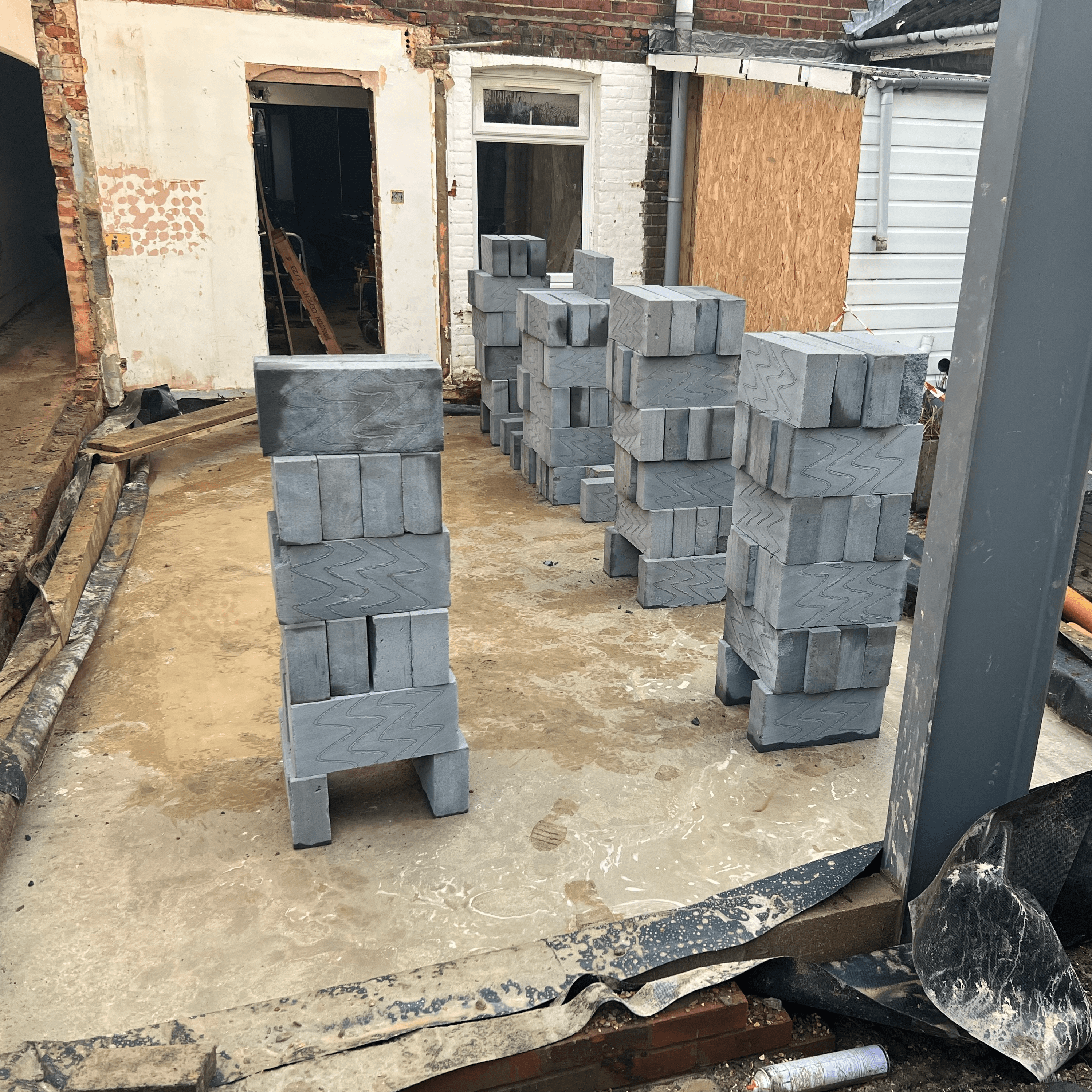 New footings for a terraced house groundfloor extension
